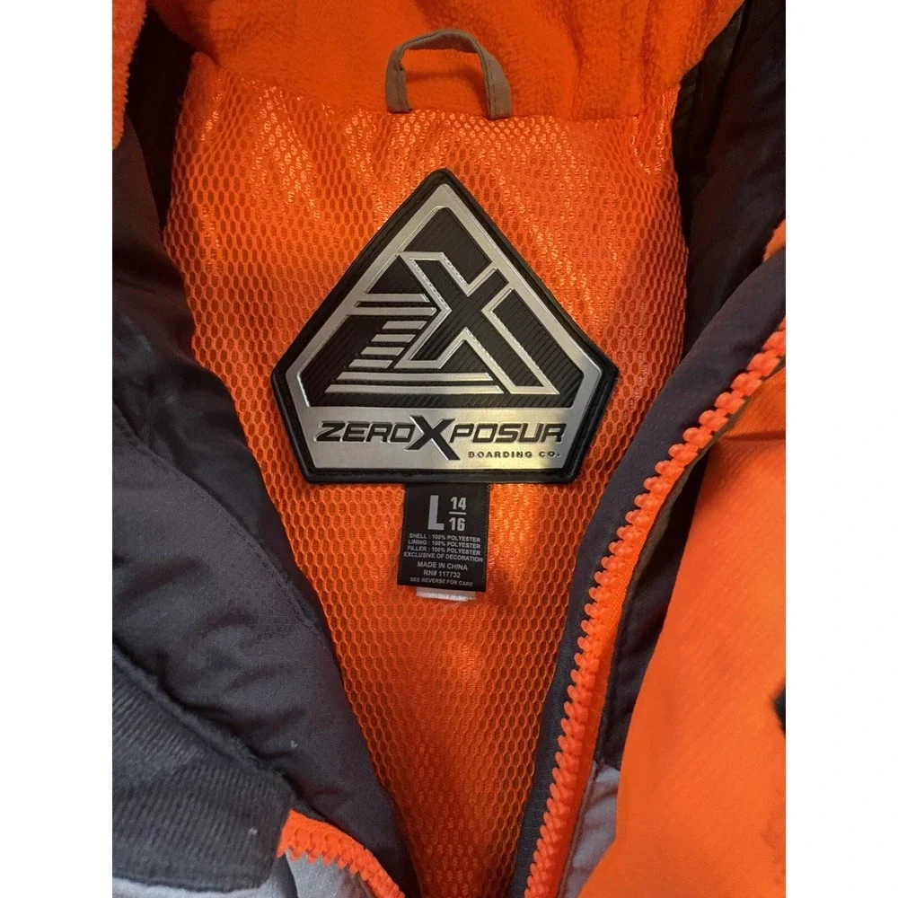 Zero Xposur Full Zip‎ Winter Hooded Parka Boys Snow Coat Youth Size Large 14/16